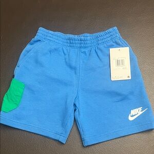 Nike Bright Blue Kids' Shorts with Green Accent Pocket